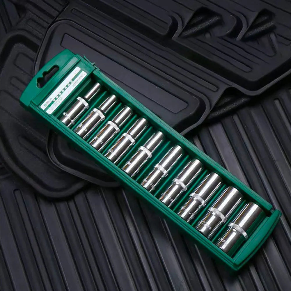 Hex Socket Wrench Head Set 1/4 3/8 1/2 Short Long Socket Deep Nut