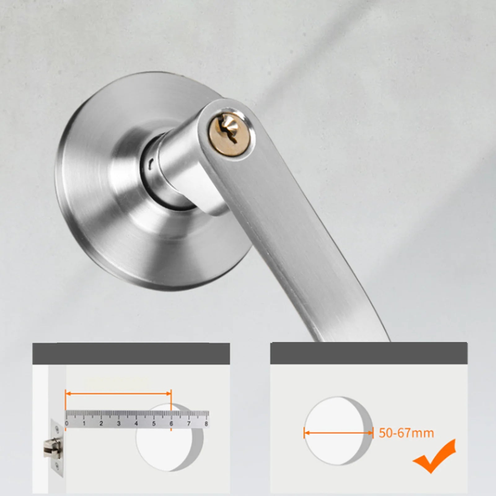 Stainless Steel Interior Door Lever Lock Set: Privacy Knob Handle