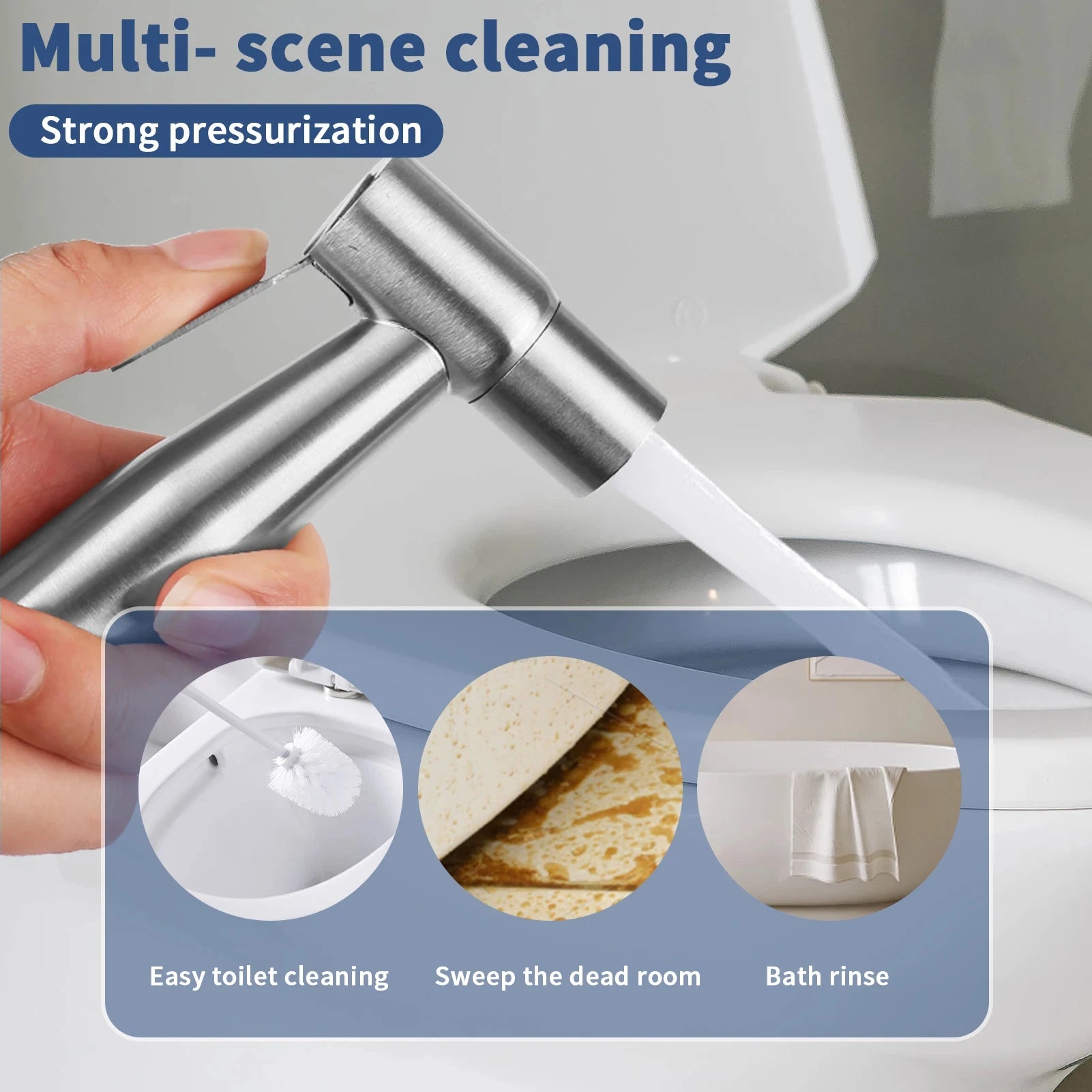 Handheld Bidet Toilet Sprayer Set – Stainless Steel Bathroom Spray Gun