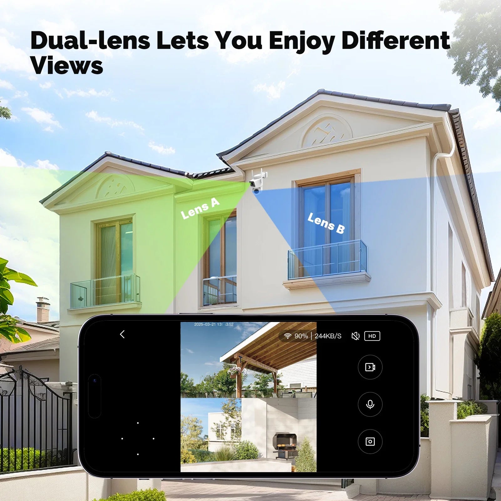 Moes Tuya Smart WiFi Outdoor Security Camera 4MP Dual Screen 2.4G/5G