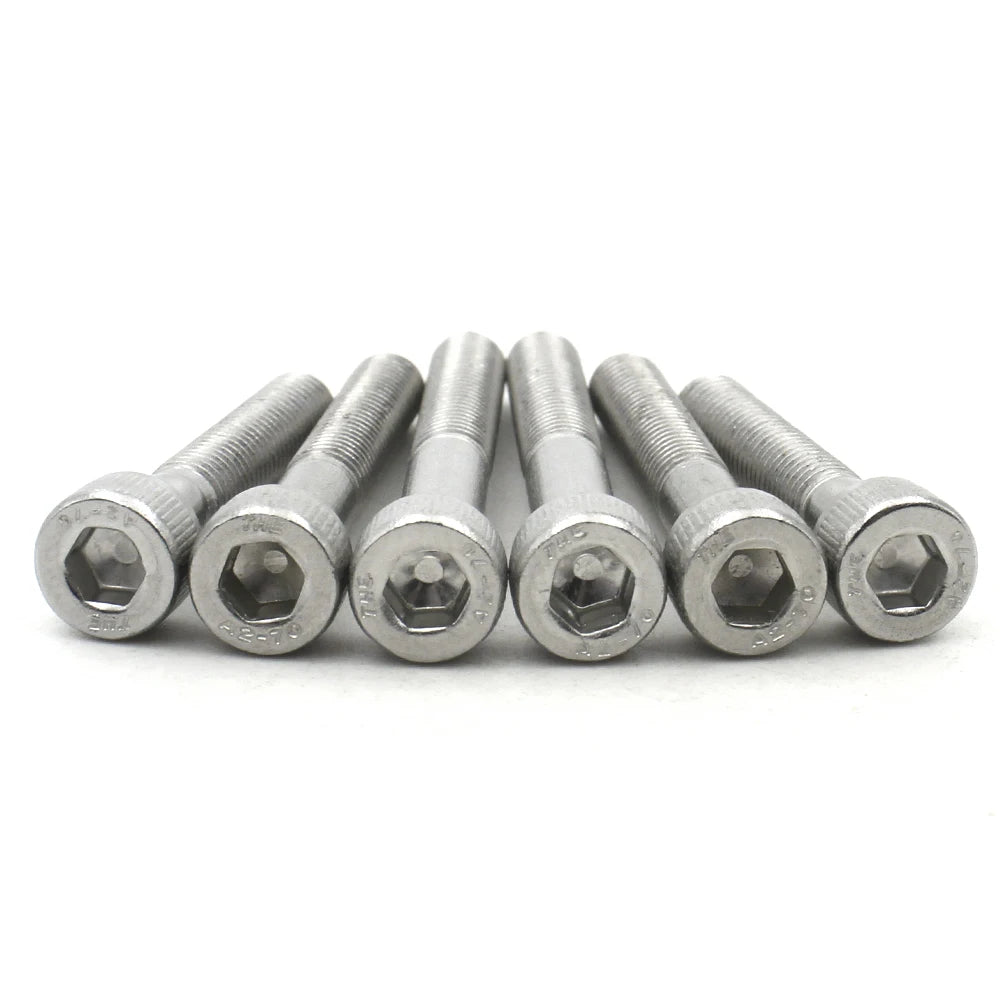 10-1pcs 304 Stainless Steel Socket Cylinder Head Cap Screws M3 M4 M5