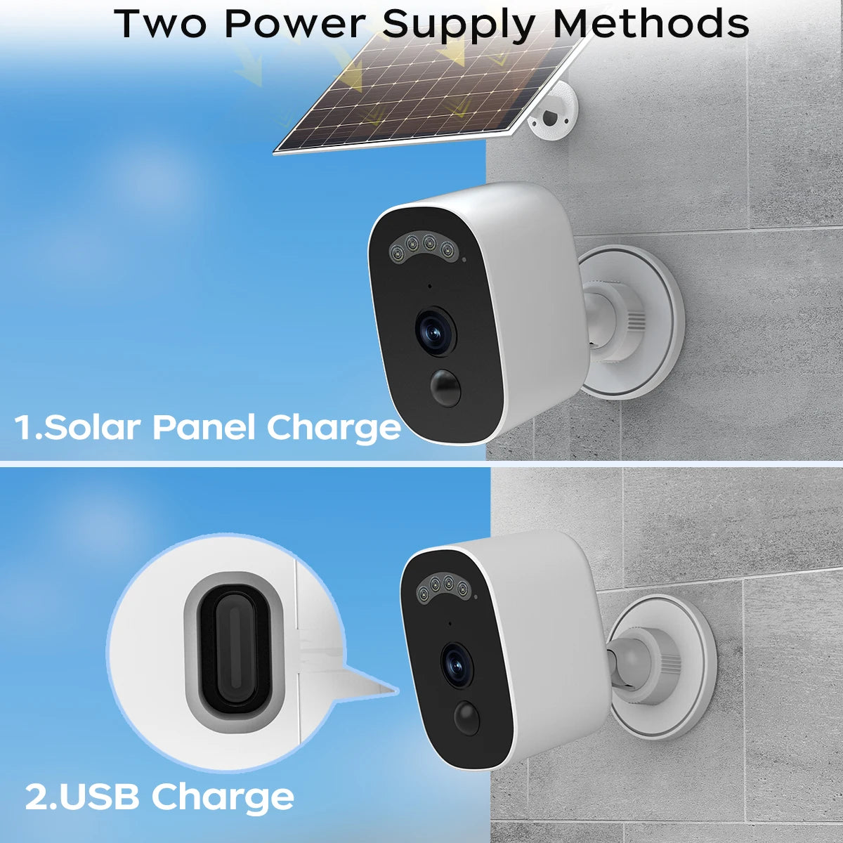 JOOAN 2K Solar Security Camera Outdoor 2.4G WiFi Human Detection IP