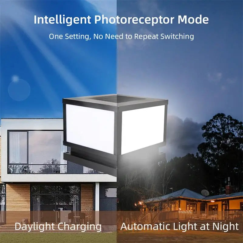 Timed LED Solar Outdoor Light Pillar Solar Lights Waterproof Thick