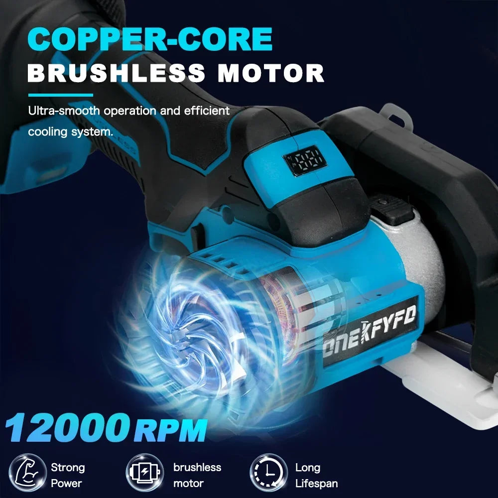 ONEKFYFD 3" Mini Brushless Cordless Circular Saw – Makita 18V Battery