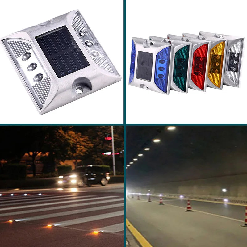 LED Solar Power Ground Marker Lights Waterproof Driveway Road Highway