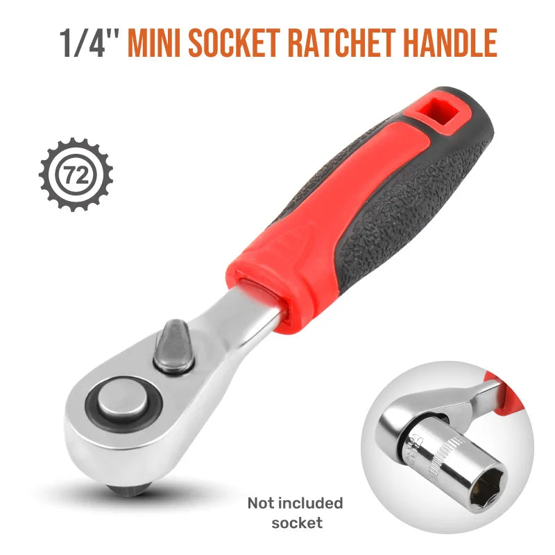 Mini treble 1/4 Ratchet Wrench Double Ended Quick Socket Ratchet