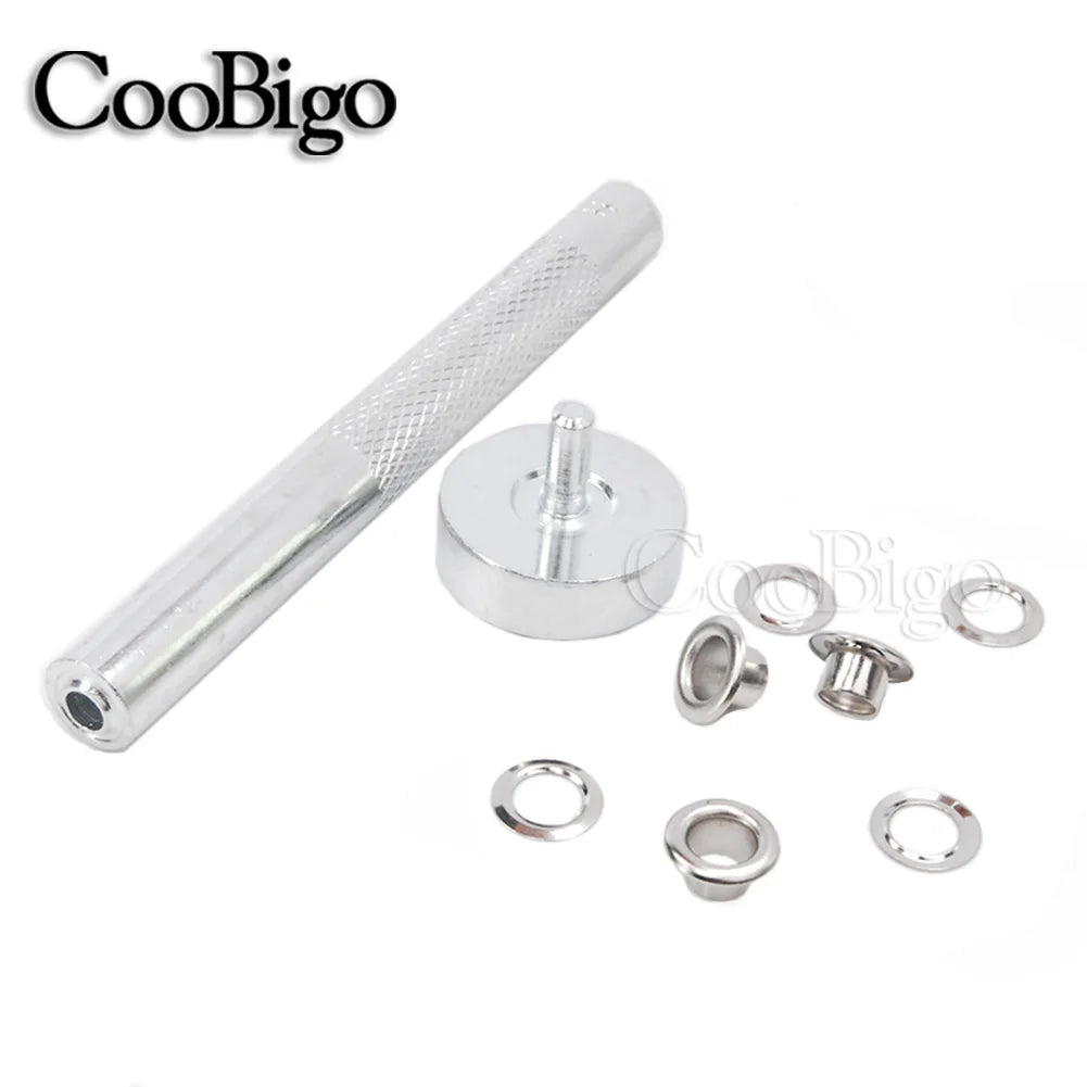 100sets Metal Eyelet Grommet Punch Installer Tool Set for Belt