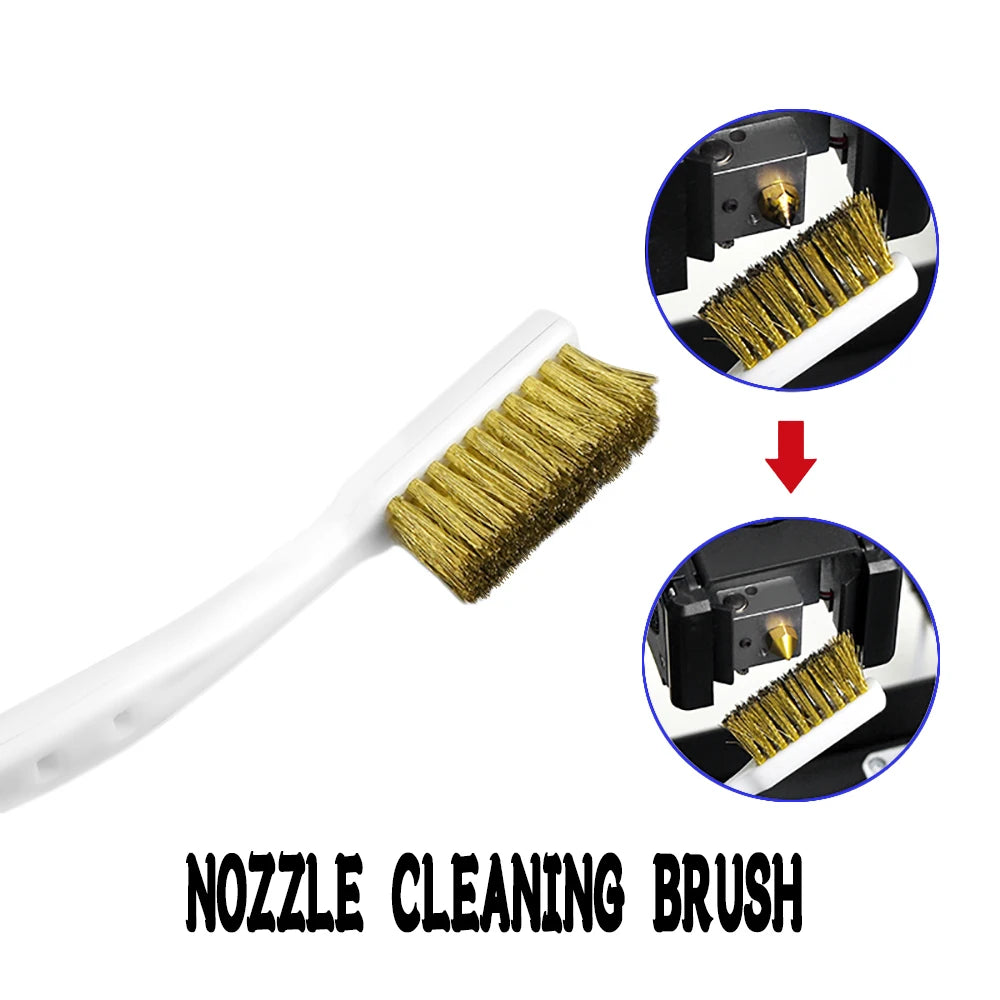 1/2/3Pcs Copper Wire Toothbrush Nozzle For 3D Printer Accessories