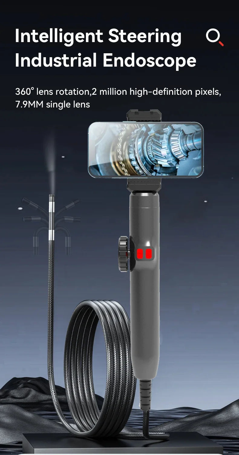 3.9mm/6.2mm/8.5mm 360° Articulating Borescope Endoscope Camera with