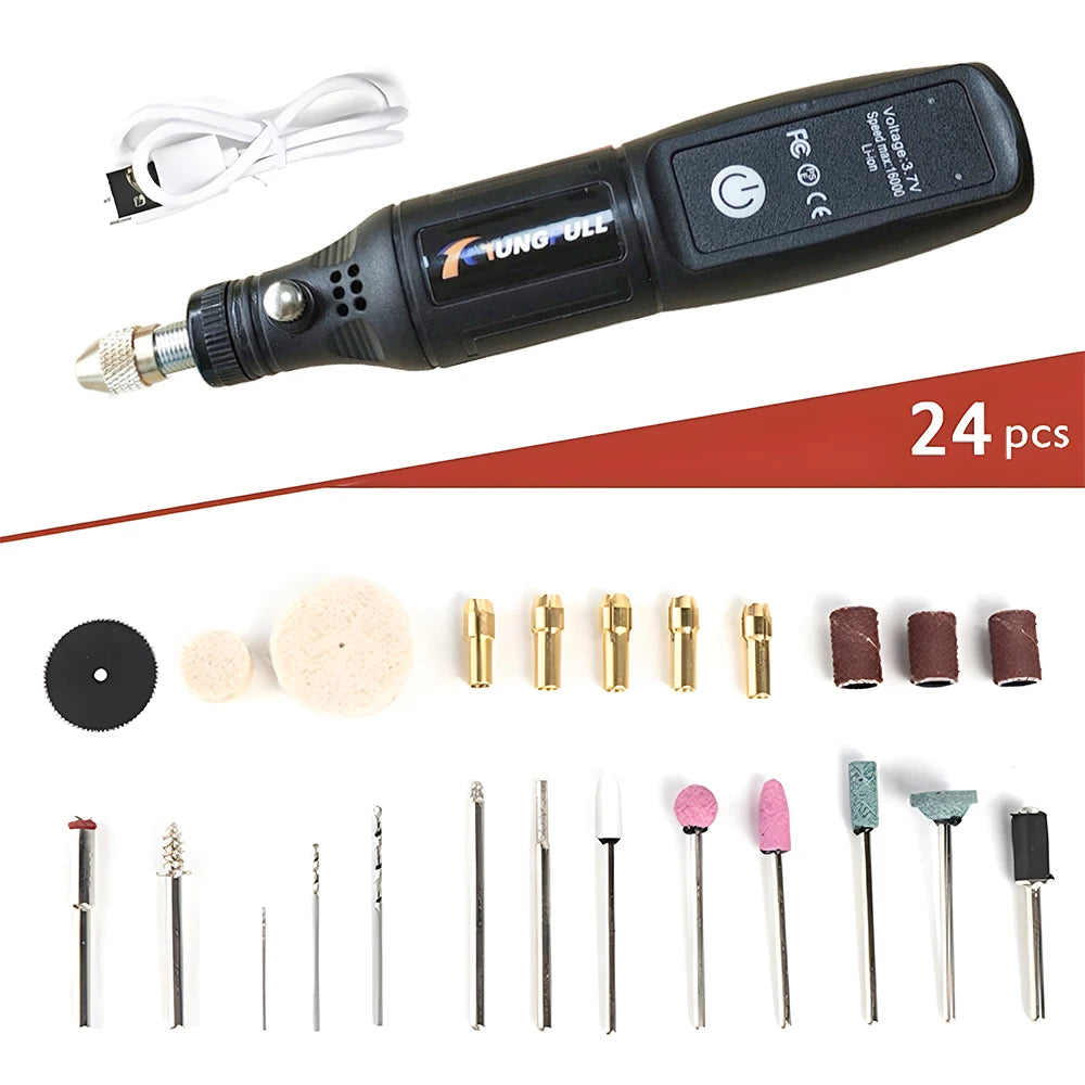Mini Electric Drill USB Wireless Mini Handheld Drill Rotary Tool