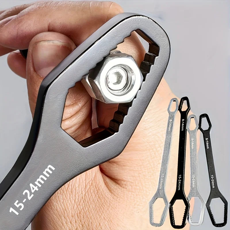 Universal Double Ended Wrench, Self-Tightening 3-17mm Screw Nuts