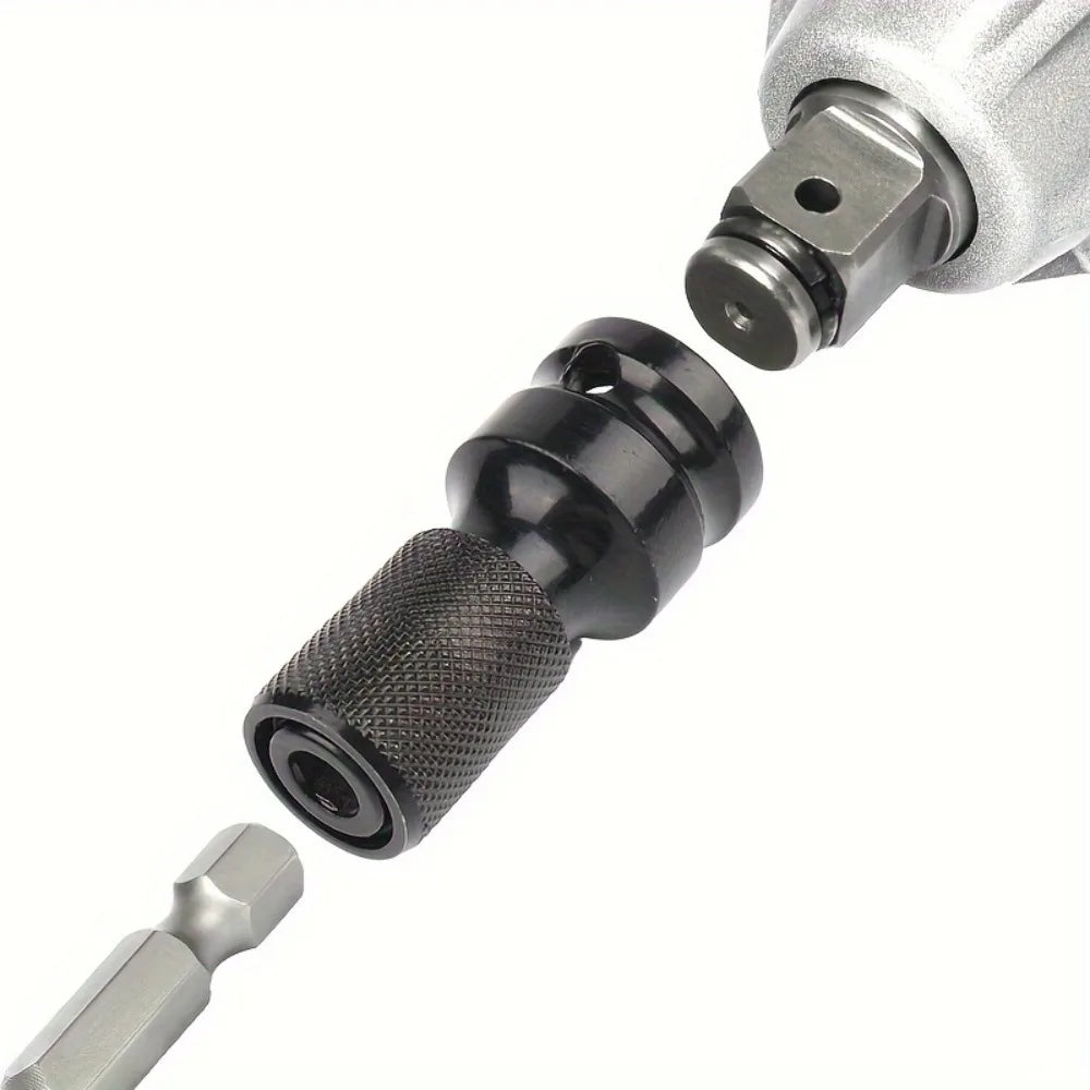 Impact Wrench to Drill Adapter 1/2 to 1/4 Hex Converter Socket