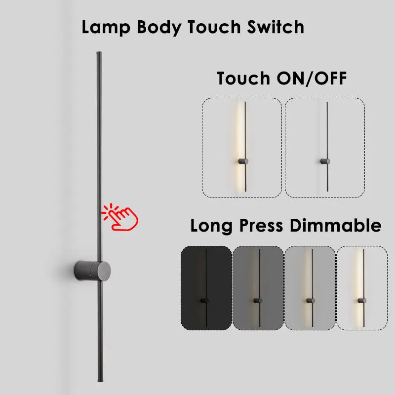 Indoor Dimmable LED Wall Lamps for Bathroom Bedroom 360° Rotatable