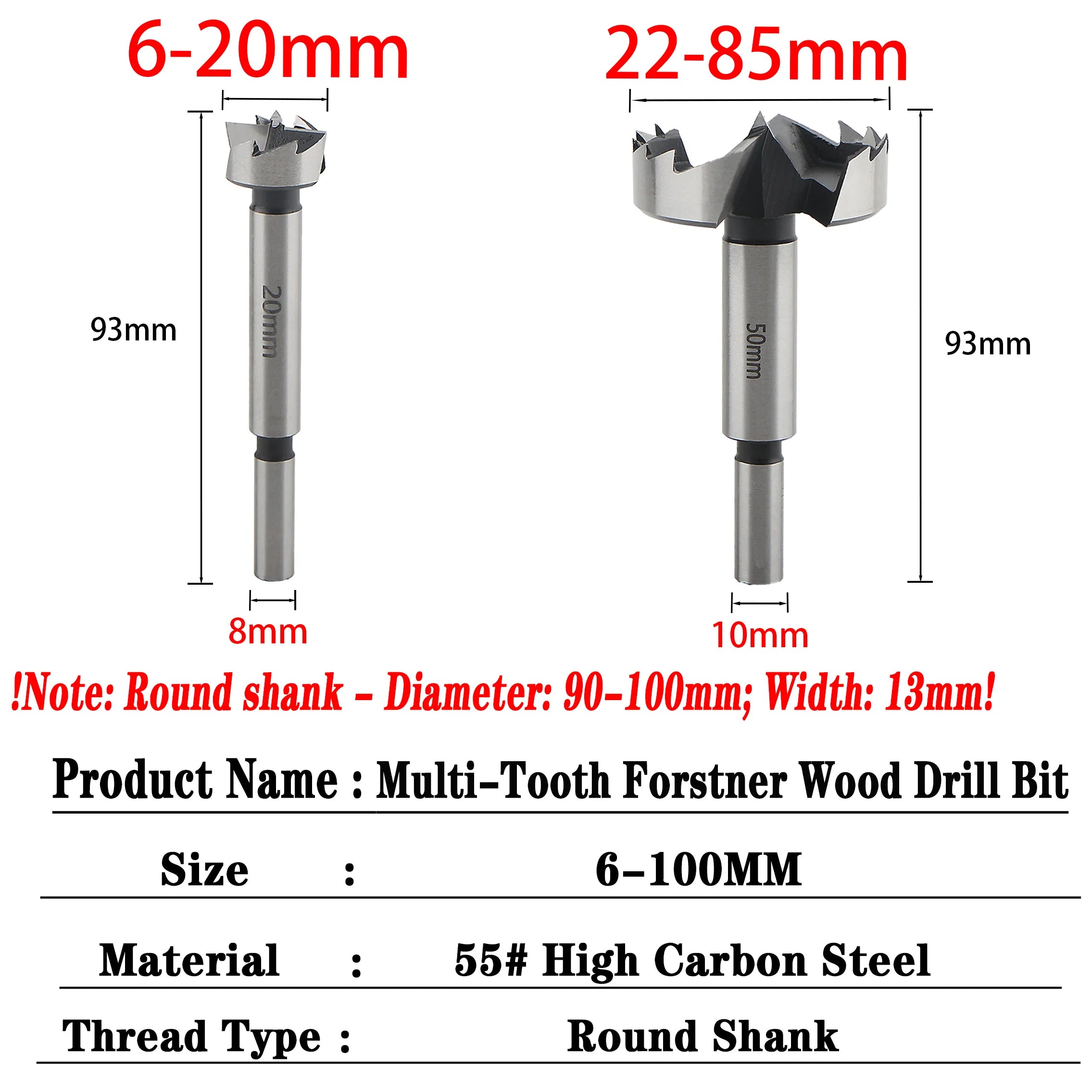 Layzen 1Pcs 6mm-100mm Multi-Tooth Forstner Drill Bits Woodworking