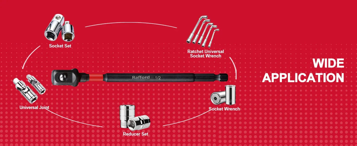 Rafford Impact Socket Adapter Set,1/4"3/8"and1/2"Drive