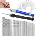 57/21pcs Pin Vise Hand Drill Bits Micro Mini Twist Drill Bit Set 0....