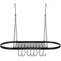 Oval Iron Wall-Mounted Kitchen Rack – Pot, Utensil & Seasoning Storage