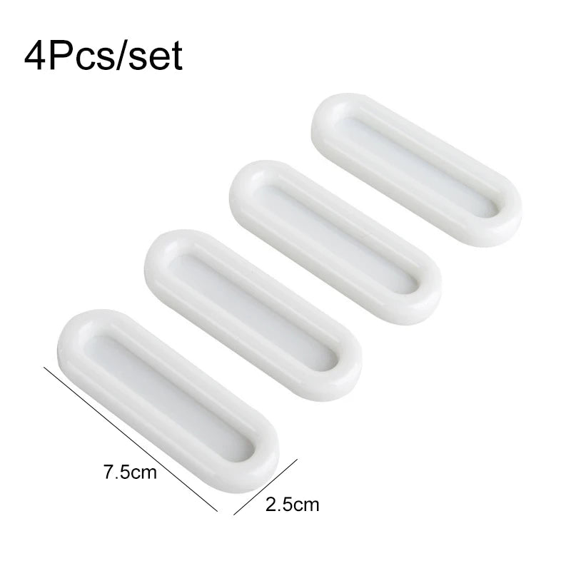 4Pcs Self-adhesive Door Knobs Oval Door Handles for Interior Doors