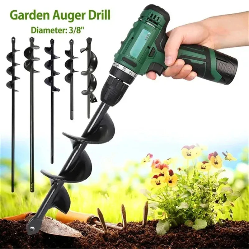 2 Sizes Spiral Garden Drill Bit - Auger Hole Digger Ground Tool