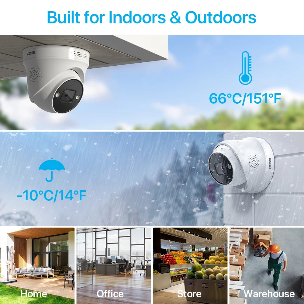 ZOSI 4K 8MP 5MP POE Video Surveillance Kit 8CH H.265 Home CCTV NVR