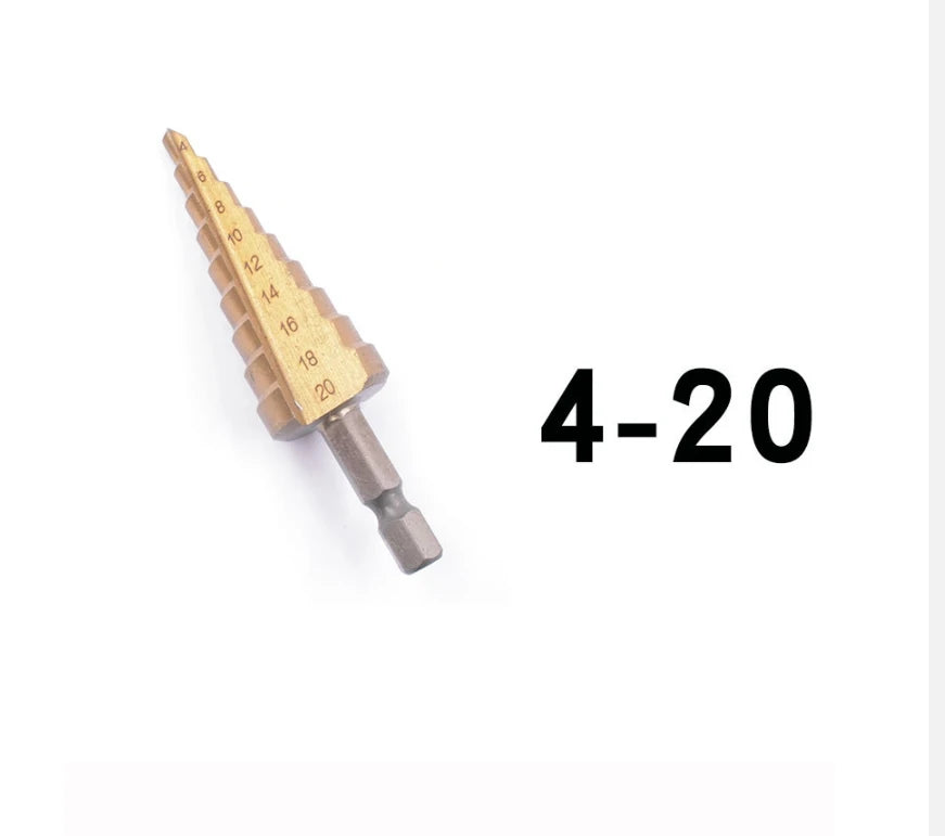 HSS Step Drill Titanium Plated Hexagonal shank straight groove bit