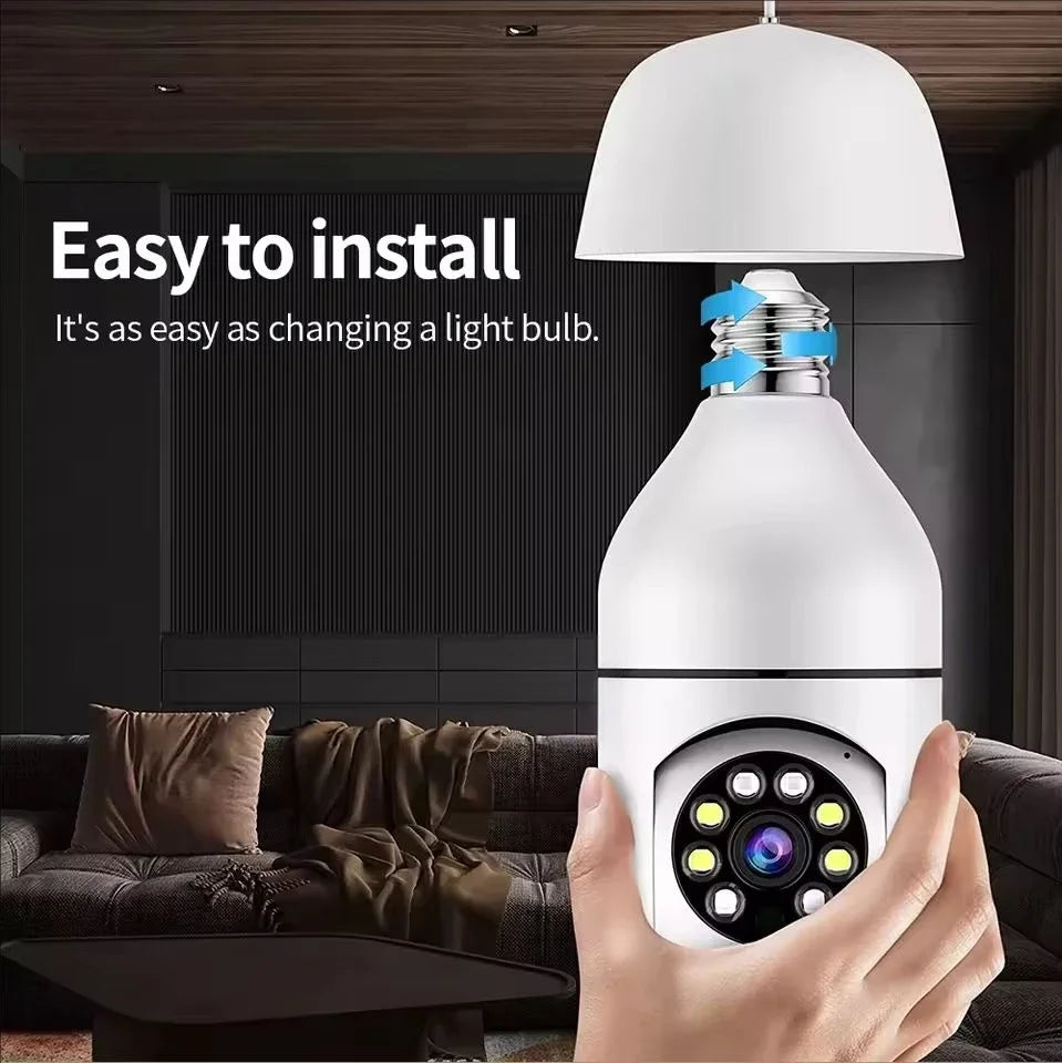 Bulb E27 Surveillance Camera Full Color Night Vision Automatic Human