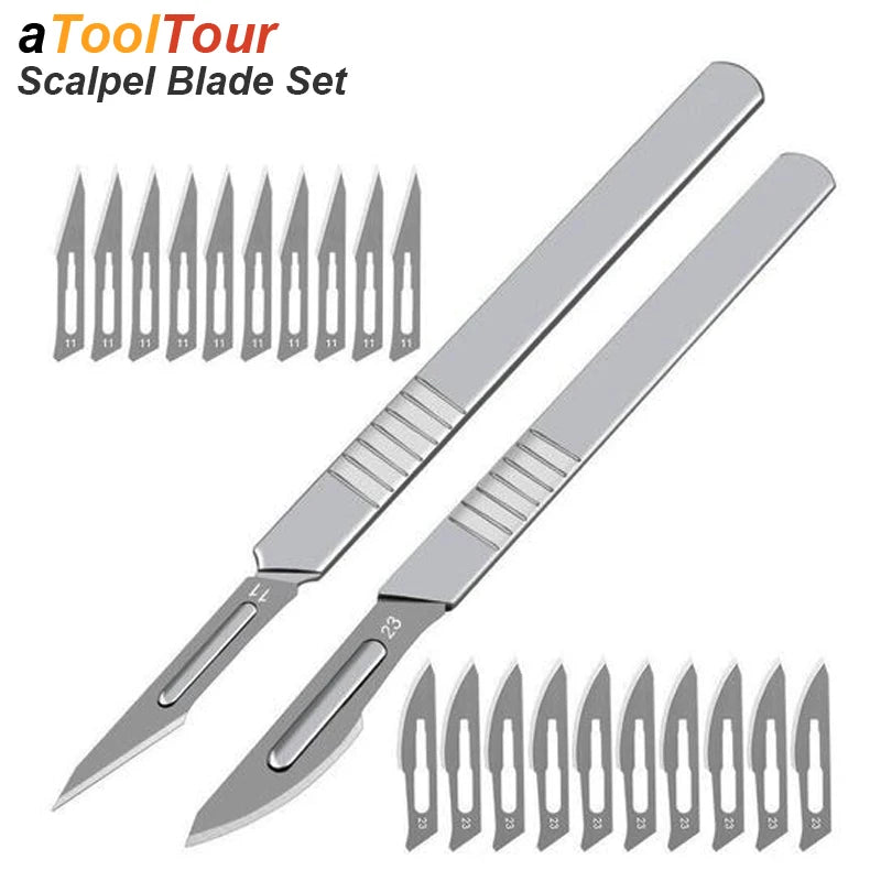 Stationery Knife Scalpel Blade 11 23 Surgical Handle Set Professional