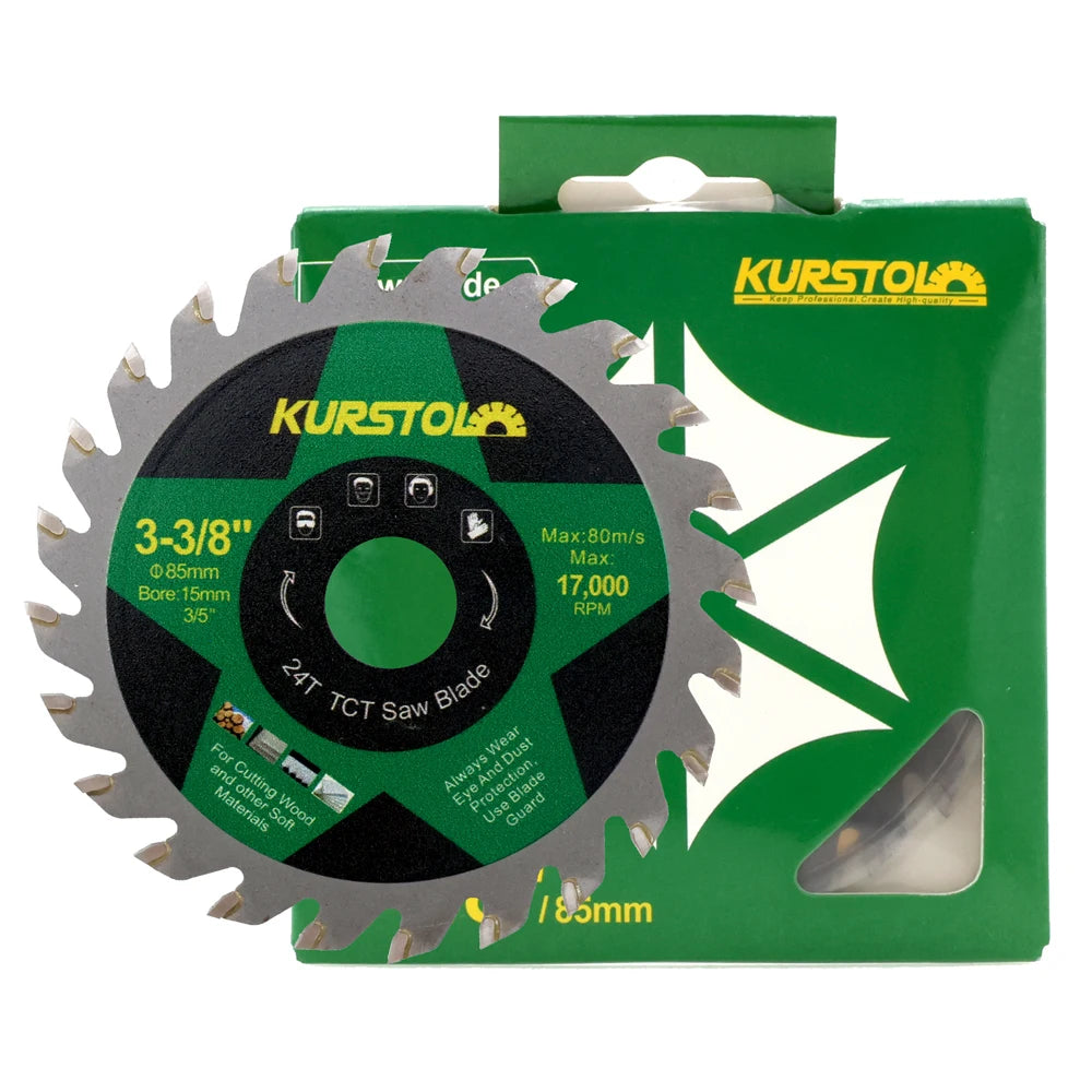 KURSTOL 5-Pack 85mm TCT Mini Circular Saw Blades – Wood & Plastic