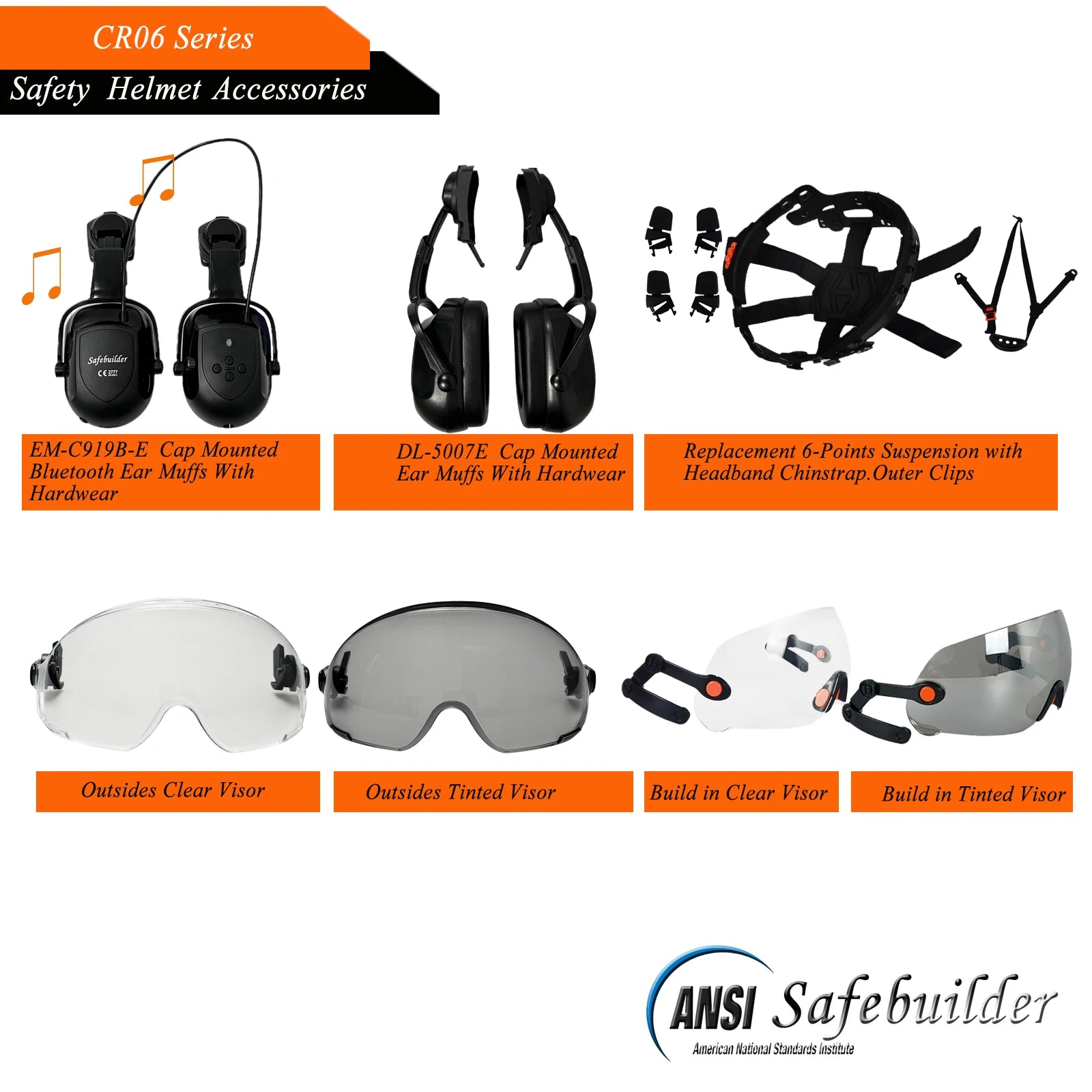 Construction Safety Helmet with Goggles & Visor – CE ANSI ABS Hard Hat