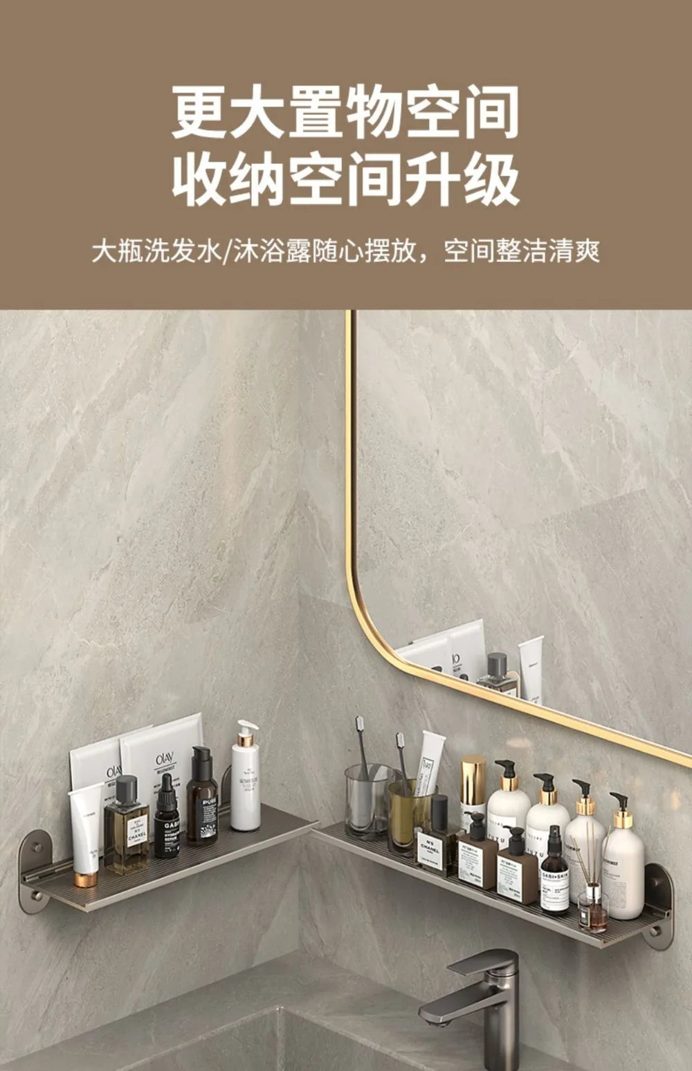 Folding Shelf Bathroom Shelf Toilet Organizer Wall Mounted Shelf