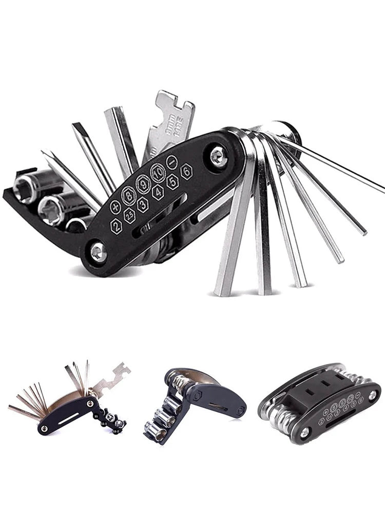 16 in 1 Portable Bicycle Repair Tools Kit Hex Wrench Nut Tire