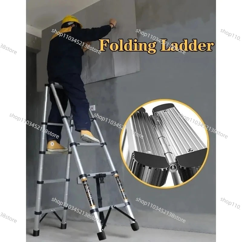 Stainless Steel Folding Telescopic Ladder – Home & Scaffolding Use