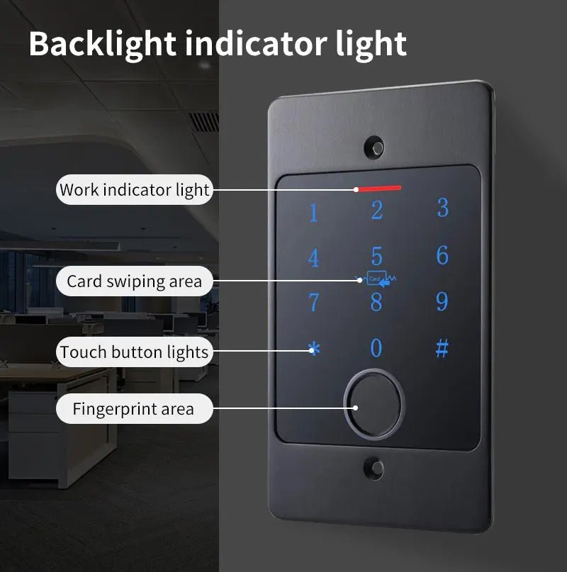 Tuya Wifi Standalone Fingerprint Access Control Keypad Metal