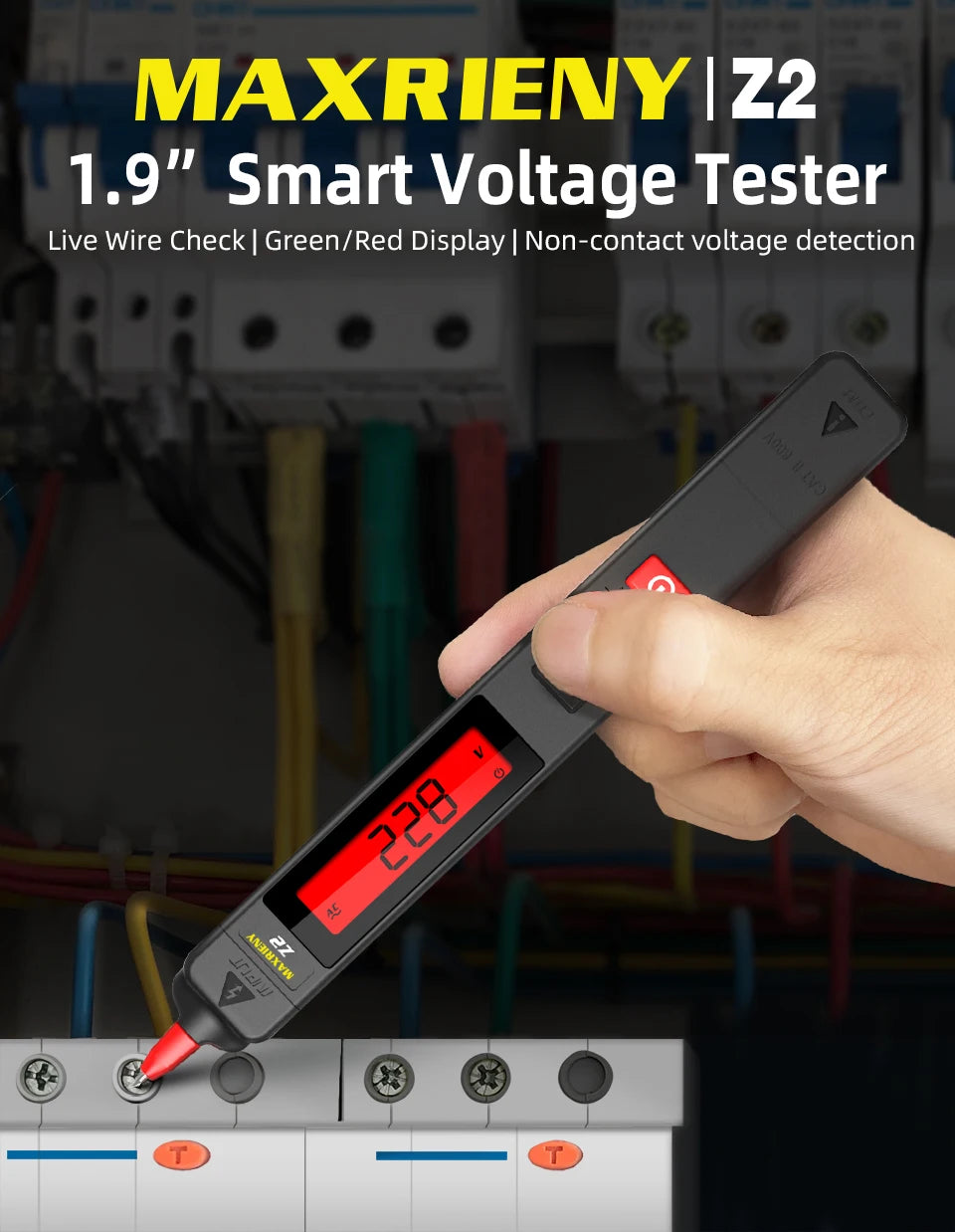 MAXRIENY Voltage Tester 12V-300V Non-Contact and Contact Voltage Pen