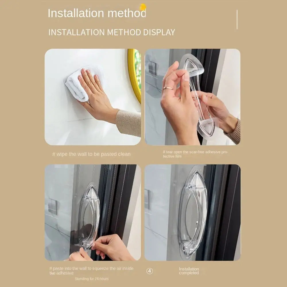 Self-adhesive Suction Cup Door Handle Non-slip Safe Grip No-punching