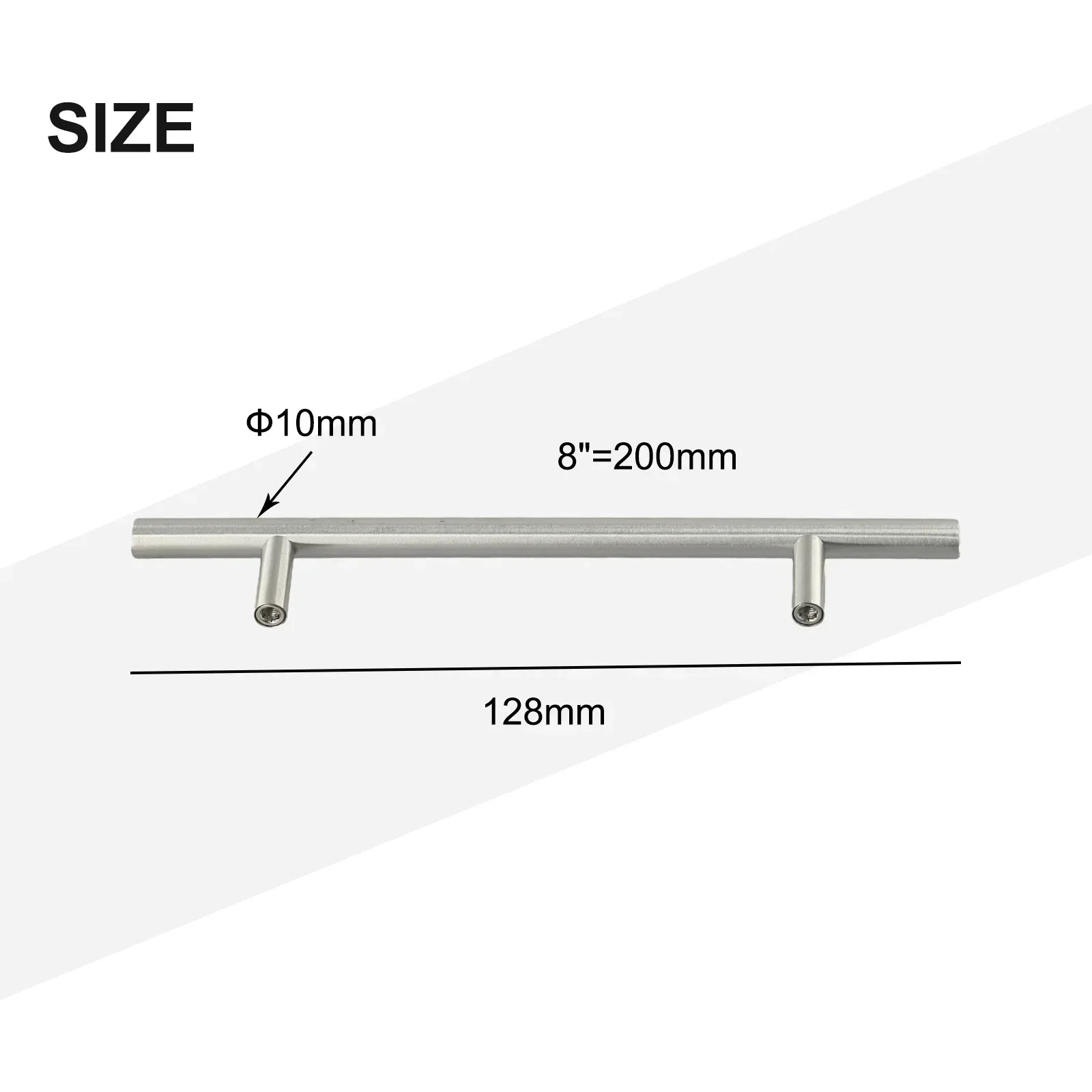 2-14 Inches Handles Stainless Steel Silver T-Type Drawer Cabinet