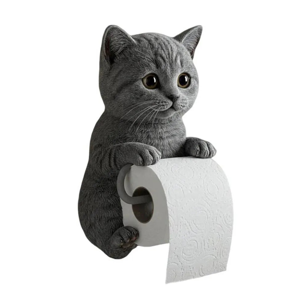 Wall Mounted Toilet Paper Roll Holder Decorative Cat Shape Paper