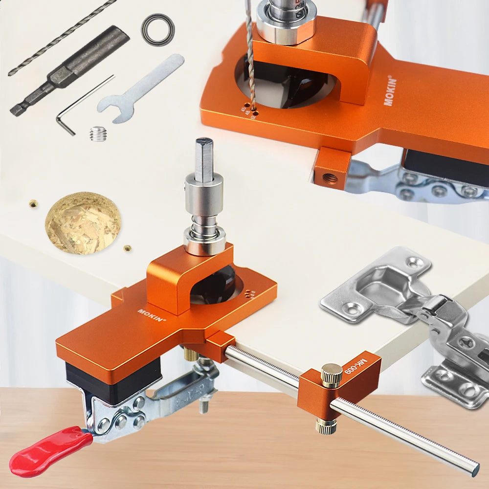 35mm Concealed Hinge Jig Kit Hole Drilling Guide Locator With Fixtu...