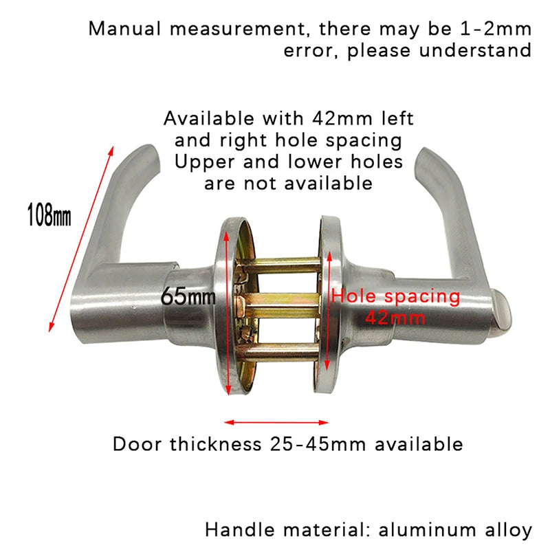 High-Grade Aluminum Alloy Room Handle Lock Three-Pole Spherical Knobs