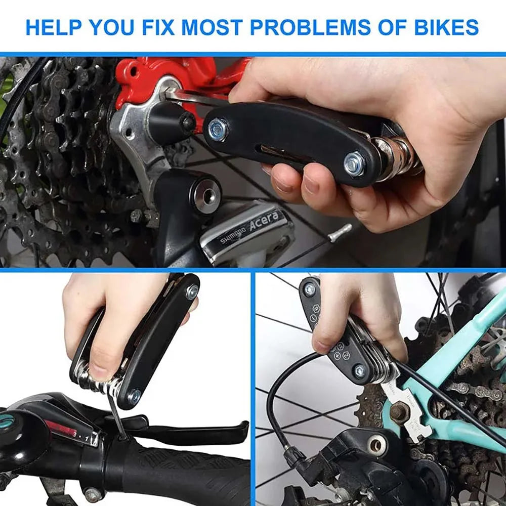 16 in 1 Portable Bicycle Repair Tools Kit Hex Wrench Nut Tire