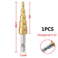 3-12mm 4-12mm 4-20mm HSS Straight Groove Step Drill Bit Set Titanium