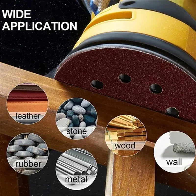 8 Hole 125mm Sandpaper Woodworking Metal Grinding Disc Abrasive
