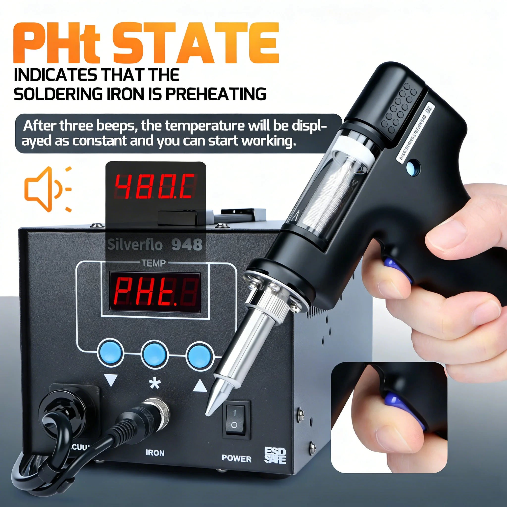 948 Desoldering Station 90W Desoldering Electric Vacuum Solder Sucker