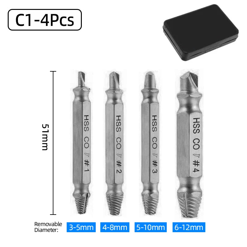 Hss S2/4341/CO Titanium Extractor Remover Drill Bit Disassemble