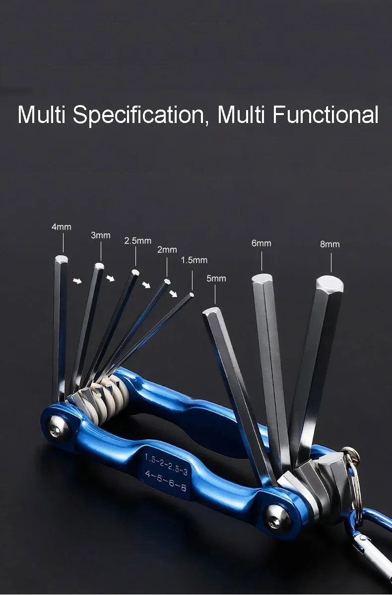 Portable Folding Hex Wrench Allen Set Metal Metric System Torx