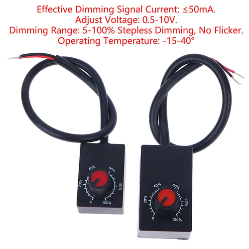 0-10V DC Knob Dimmer Potentiometer for LED Grow Lights & Drivers