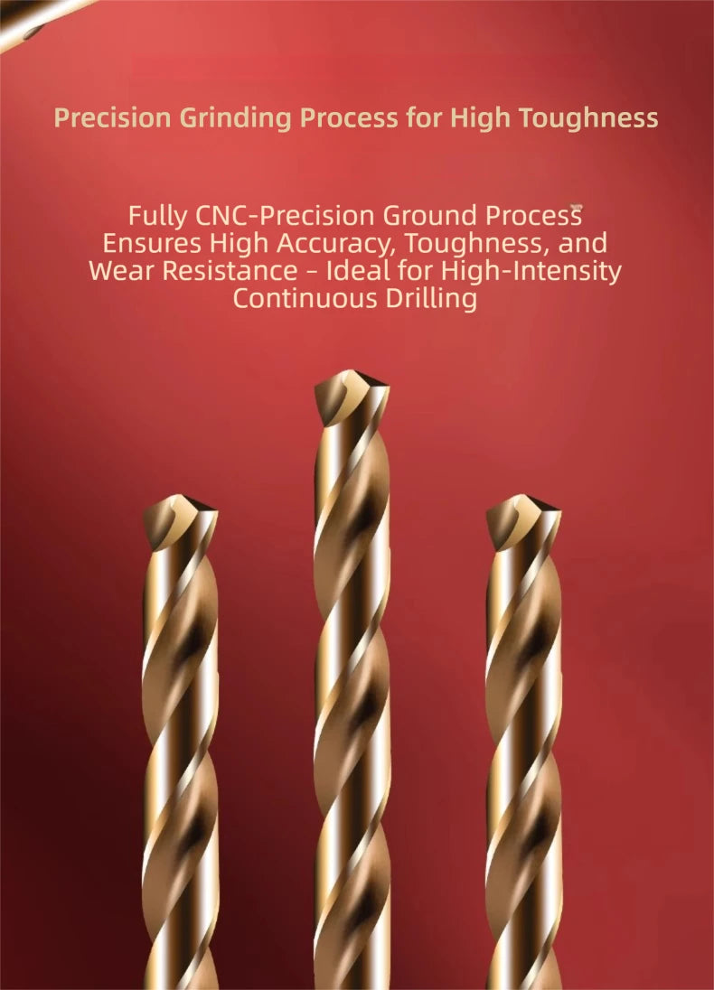 TG HSS6542 Precision Ground High Hardness Twist Drill Bits for