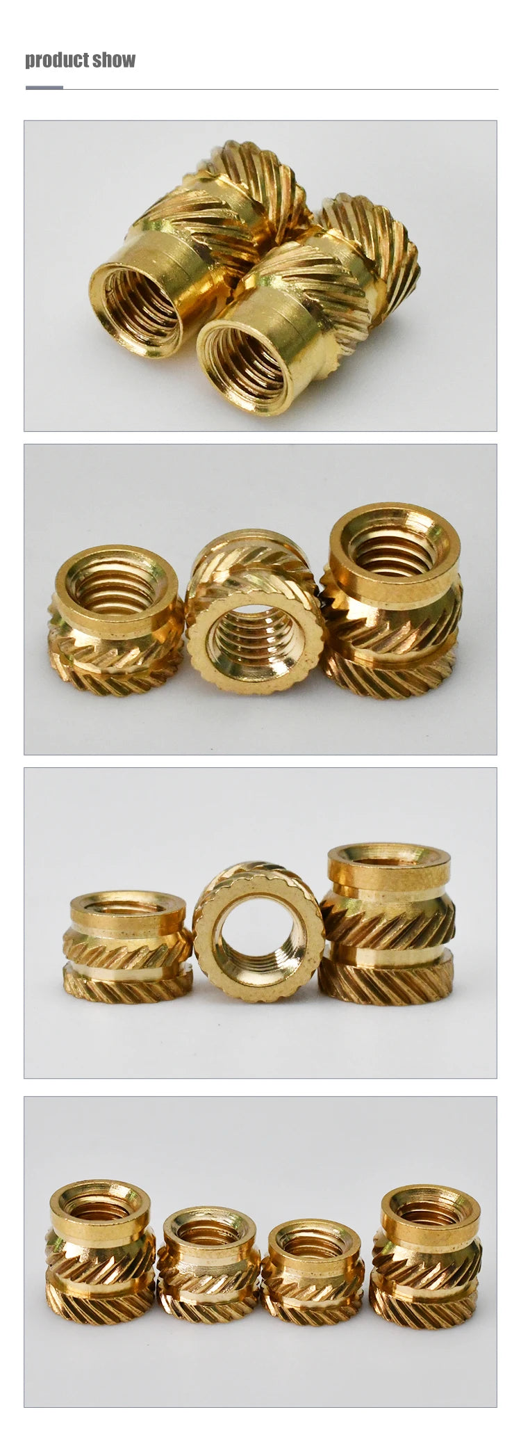 M2 M2.5 M3 M4 M5 M6 Brass Heat Set Insert Nut Hot Melt Knurled