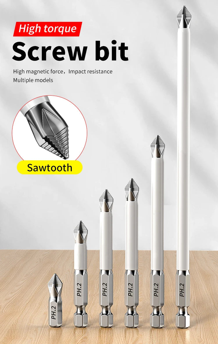6 PCs Non-Slip Magnetic Cross Head Household Electric Driver Screw