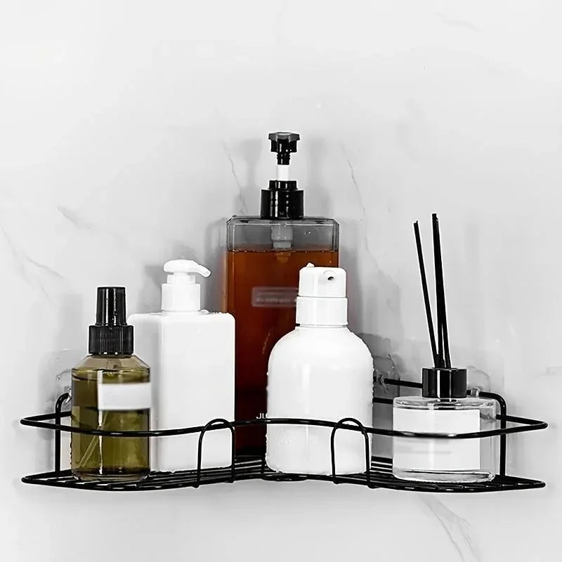 Bathroom Shelf Shampoo Storage Rack Holder Kitchen No Punching